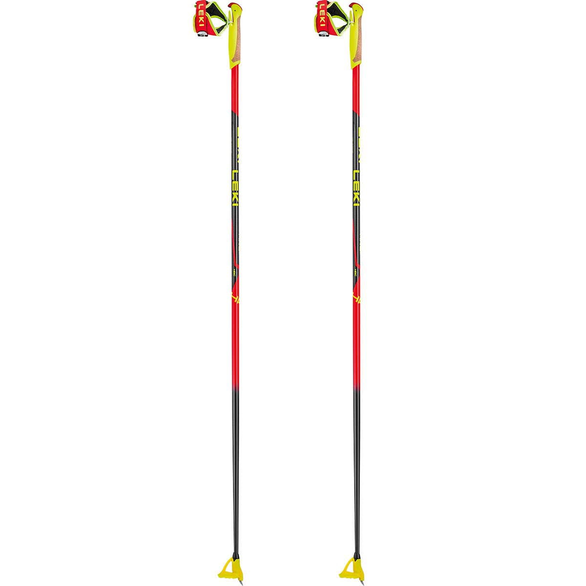 LEKI Dziecięce kijki do nart biegowych, jasnoczerwony-czarny-neonowy-żółty, 115 cm