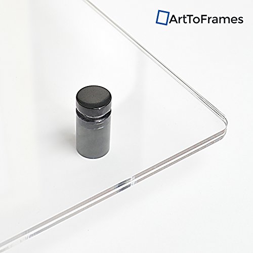 Image of ArtToFrames 19x25mm Black Acrylic Standoff - 4 Pack with Screws and Anchors