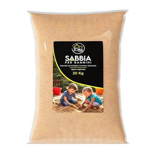 ZOMA Sabbia Bambini 20kg Lavata e Igienizzata Sabbiera da Esterno e Interno