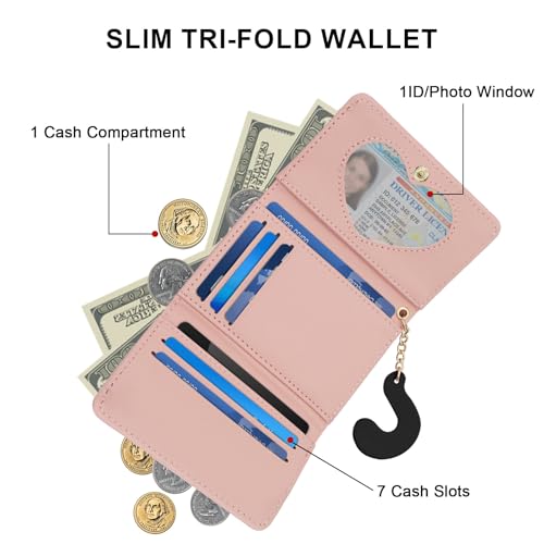 LJCZKA Cute Cat Wallet for Women Girls Small Tri-fold Leather Wallet with Tail Girly Aesthetic Card Holder Purse Ladies (Black)4