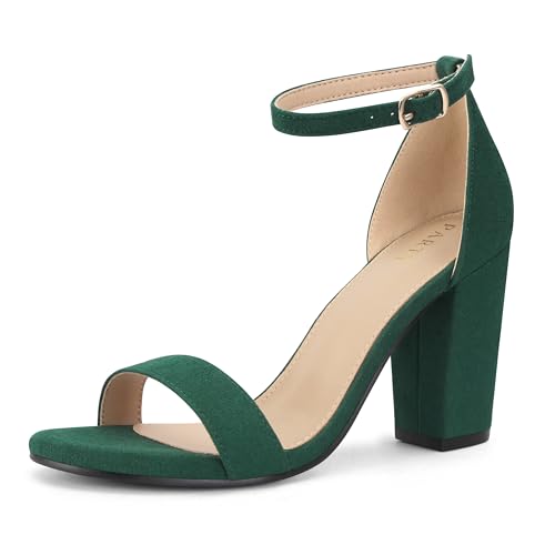 Image of PARTY Women's Chunky Block Heels Open Toe Ankle Strap 3 Inch Heeled Sandals Comfortable for Wedding and Prom
