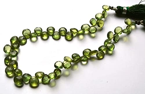 Apatite verte perles briolettes cœur 4mm pour création de bijoux LKBEADS fil 8.5 pouces