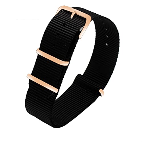 Correa de reloj de nailon perlón premium y detalles en oro rosa lujoso