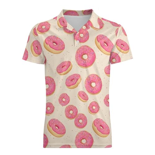 Boys' Classic Polo Shirts Short Sleeve Moisture-Wicking Golf & Tennis Shirts for Youth Teens Pink Doughnut4
