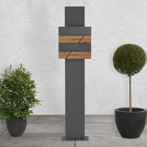 ECD Germany Standbriefkasten mit Zeitungsfach, Briefkasten Standfuß...