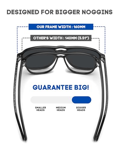 XXL Size Extra Large 160MM Polarized Double Bridge Retro Aviator Sunglasses Big Wide Heads Men UV400 Protection2