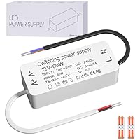 Luxvista Transformador 220V a 12V 60W, Impermeable, AC-DC