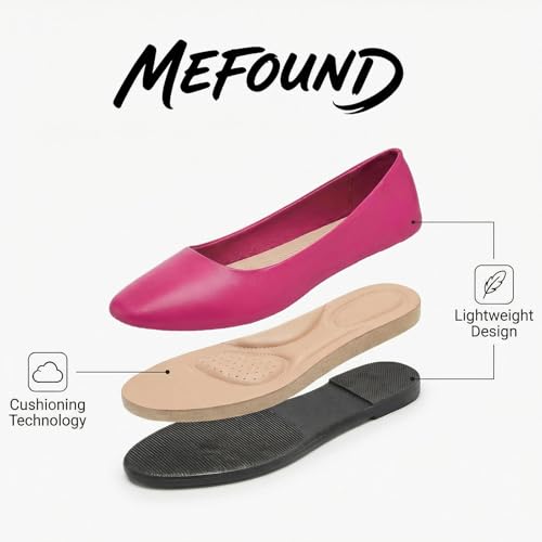 Image of Women's Ballet Flats Shoes Dress Slip on Shoes | PU Leather Teacher Business Casual Loafers Non Slip Low Heel Dressy