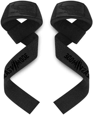 BEAST RAGE Zughilfen für Krafttraining (Fitness Straps) Kreuzheben Gurte Frauen Männer (Gepolstert) Gewichthebergurte Baumwolle Handgelenkstütze Griffe Hantel Bar (Lifting Straps)(