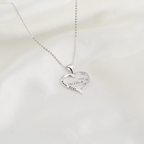 ENSIANTH Mama Bear Necklace Heart Pendant Gift for Mother's Day3