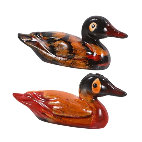 GLEAVI Estatuas De Pato Mandarín 2 Piezas Decorativas para Bodas Esculturas De Resina Adornos Feng Shui Manualidades Hogar Obsequio De San Valentín Figuras De Amor y Lealtad