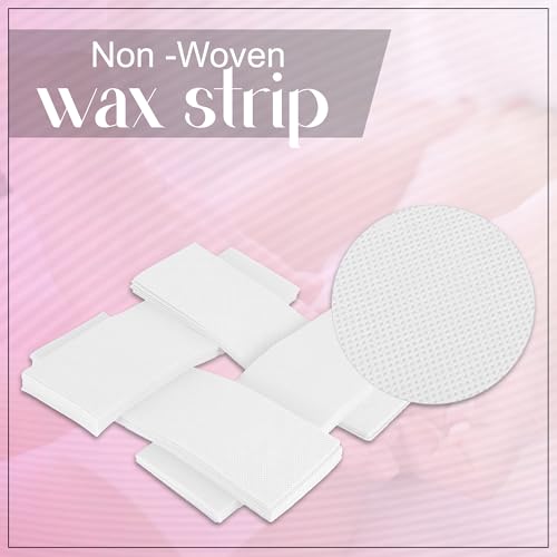 Image of GLUN 140 Piece Hair Removal Wax Strips, Nonwoven White Strips for Smooth Hair-Free Skin, Gentle & Effective Body and Facial Hair Removal for Women & Men