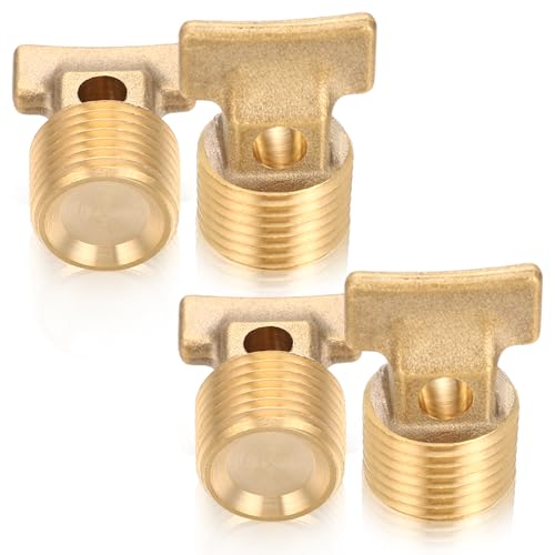 Otoolling 4 tapones de drenaje de barco de 1,27 cm NPT de latón macizo comúnmente utilizados en cascos de barcos, tapón de repuesto de latón macizo para garboard