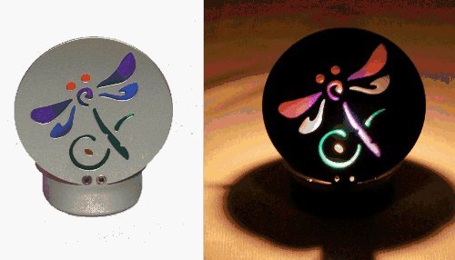 Square Deal Recordings & Supplies Miniature Dragonfly Silver Tealight Candle Holder - 2.5" x 3