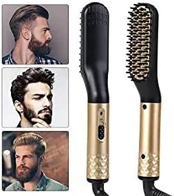 Electric Beard&Hair Straightener For Men,Aveloki Curling Hair Styler Straightening Straightener Heat Brush With Side Hair Detangling For Curler,Perfect For Home Travel