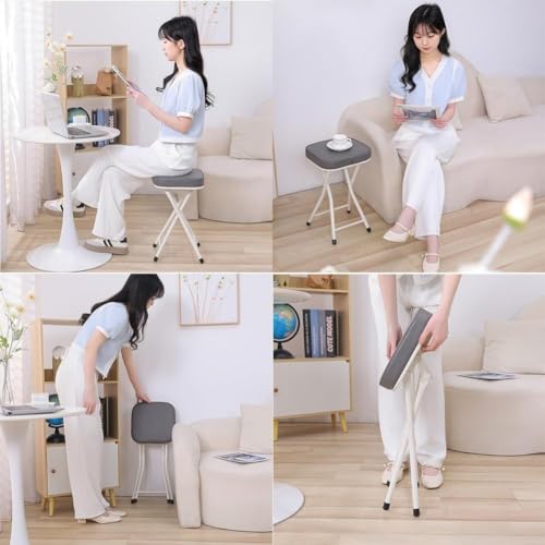 Tabouret de bar pliant gris pour petits espaces et dortoirs