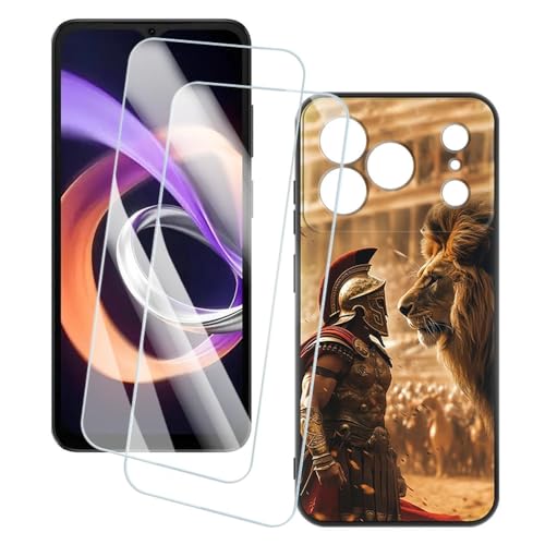 OAGELIM 2�Z�b�g �X�N���[���v���e�N�^�[ + �P�[�X Doogee Note 56 Plus (6.56 �C���`) �Ƃ̌݊������� �A�[�e�B�X�e�B�b�N�J�X�^���v�����g�J�o�[�Ƌ����K���X�t�B���� �X�N���b�`�h�~ (��m)