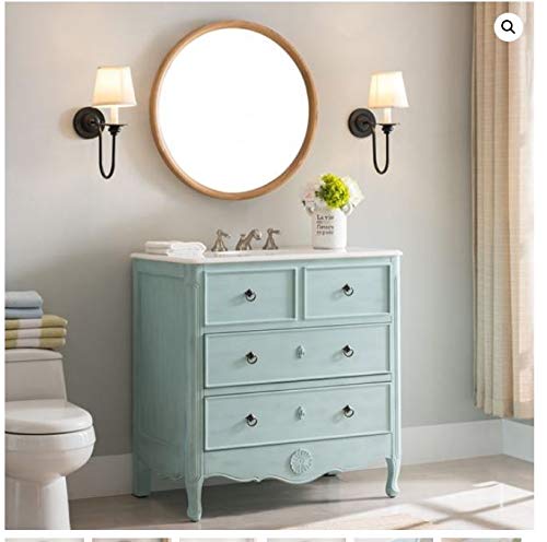 Benton Collection 34” Cottage Look Daleville Bathroom Sink Vanity Model Hf081-Lb (Light Blue) #TOP5
