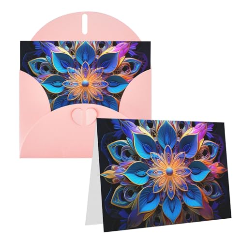 Cartes de vœux vierges fleurs bohèmes pour anniversaire, mariage et merci