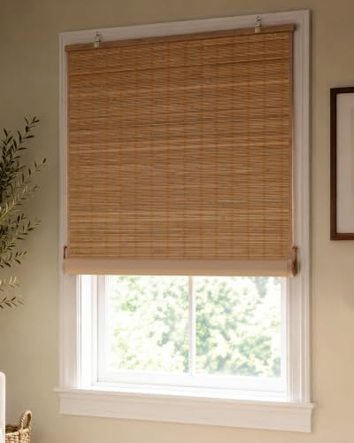 LazBlinds Blackout Bamboo Roller Shades, 39" x 72", Squirrel