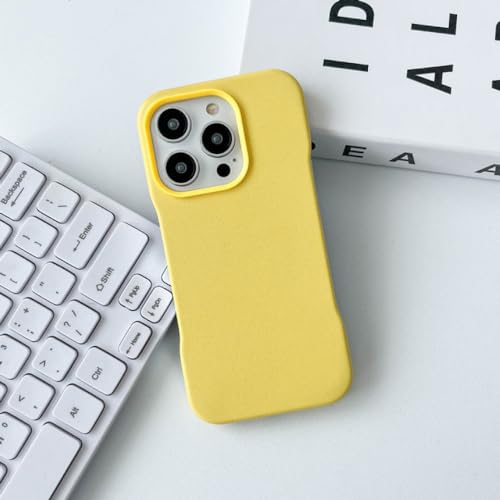 Accessoires cuir iPhone 14 Pro Max jaune : coque sans cadre premium