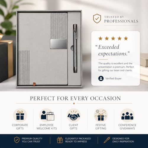 Image of Teak Wood Customized Diary With Pen - 2 in 1 Combo for Corporate Gifts Ideas, Office Diary With Name - Ideal Corporate Gifts for Employees, Premium Dirayi Pen Combo for CorporateGifts Grey Colour