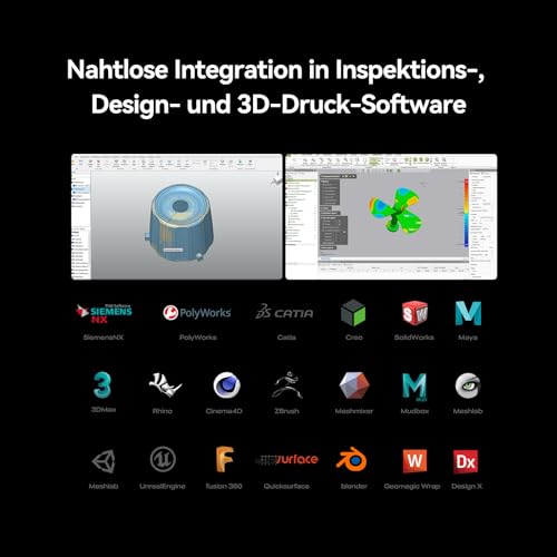 Creality Sermoon X1 3D-Scanner, Multi-Laser, NIR Strukturlicht, 0,02 mm Präzision, 5 mm–4000 mm, Marker, Spray-frei, Tiefloch-Scan, Kabellos mobil für CAD/Reverse Engineering/Qualitätskontrolle