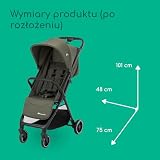 Bebeconfort Azur, Wózek Dziecięcy, 0-3 Lat (15 kg), Lekki Wózek Spacerowy, Automatycznie Składanie Jedną Ręką, Bezstopniowe Odchylanie do Pozycji Leżącej, Przestronny Kosz, Mineral Green