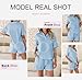 Dokotoo Women's 2 Piece Outfits Sets Summer Fashion Daily Workout Tracksuit Jumpsuit Ladies Solid V Neck Short Sleeve Shirts Tops and High Rise Shorts Lounge Sets Cute 2pc Sweatshirts Sky Blue XL