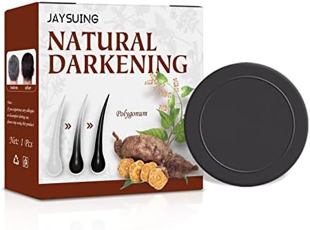 New Hair Darkening Shampoo Bar, Natural Organic Conditioner and Repair Essence,Volumizing & Moisturizing, Black Hair Shampoo (1PC-Black)