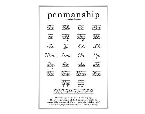 Amazon.com: Penmanship Writing Chart Cursive Letters Art Print. 8 Sizes ...
