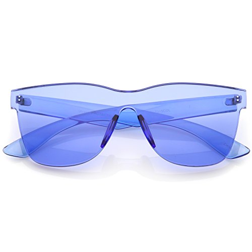zeroUV - Rimless Horn Rimmed Colorful One Piece PC Lens Mono Block Sunglasses 68mm