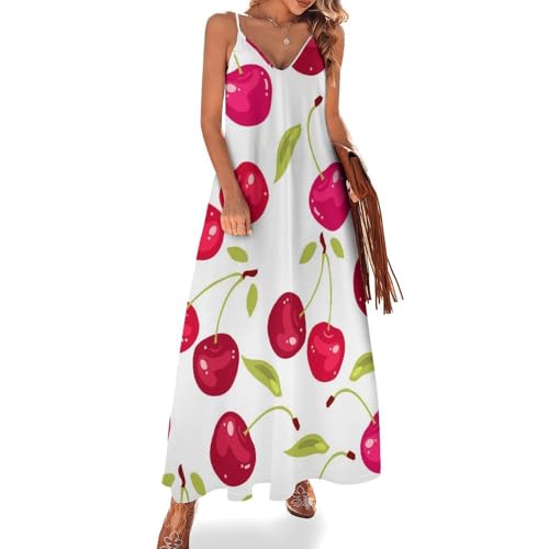 Robe longue pour femme ete coupe maxi fluide rouge cerise aux finitions soignées