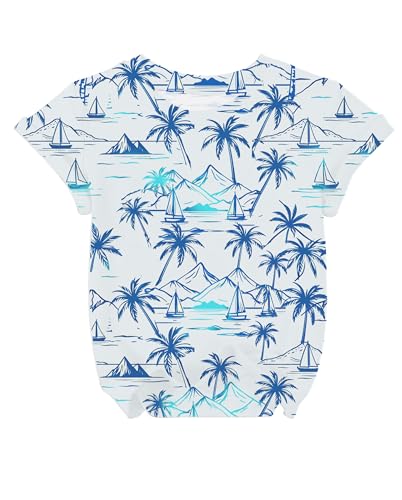 Hawaiian Shirts for Boys Tropical Palm Tree Graphic T-Shirt Casual Cool Hawaiian Shirt for Kids 6-13 Years