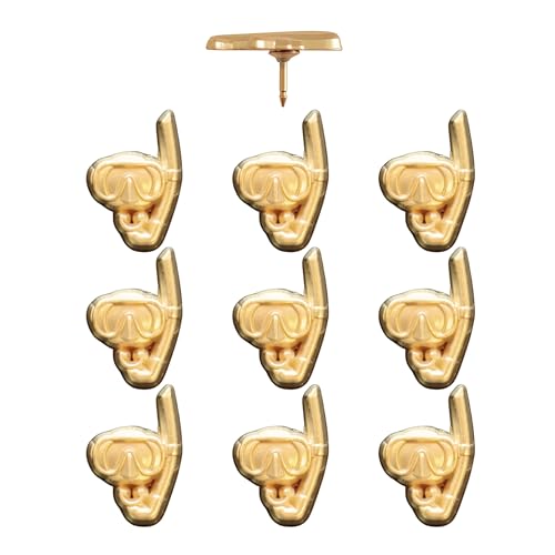 Image of Snorkel Push Pins - Gold Snorkel Map Pins for Cork Boards, Maps, or Lapel Use - Designed in USA - Set of 10