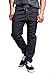 Victorious Mens Twill Jogger Pants, Charcoal, Medium