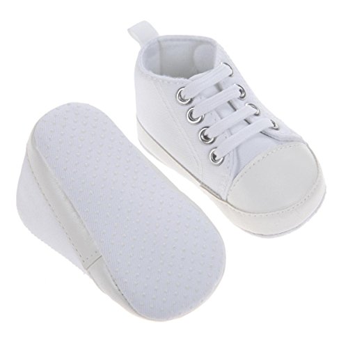 Amazingdeal 1 par de sapatos esportivos para meninos e meninas com punhos para crianças, Branco, 12