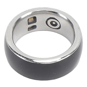 Health Ring, Stainless Steel Wearable Bluetooth Finger Smart Ring Health Tracker Waterproof Rechargeable Blood Oxygen Monitor Fitness Ring for Men or Women