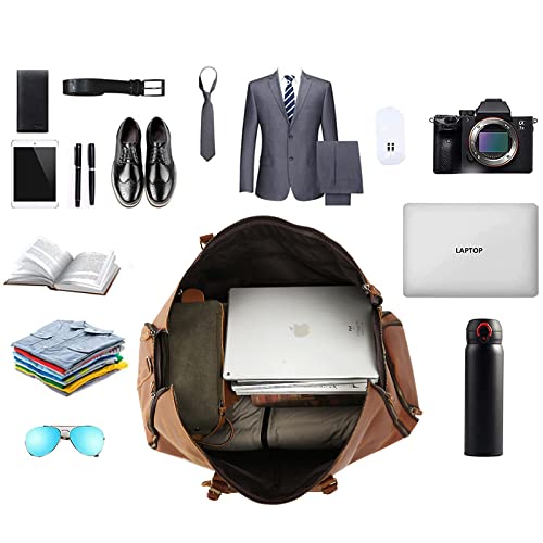 Carry On Garment Bag,Convertible Garment Bag With Shoes Compartmen Waterproof Mens Garment Bag For Travel Full Grain Leather Duffel Bag Suit Travel Bag 2 In 1 Weekender Suit Bags For Men Women #TOP3
