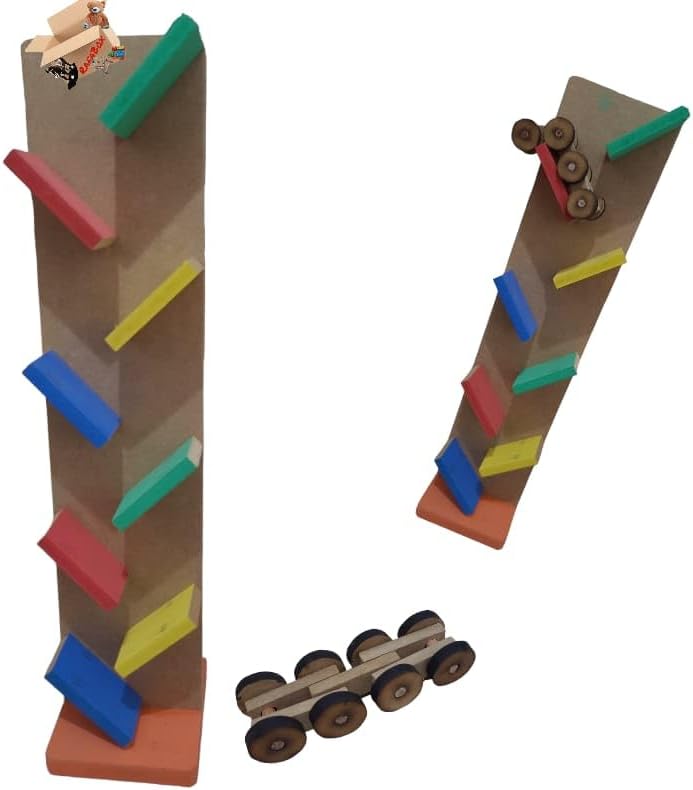 Brinquedo Educativo Pedagógico Em Madeira Rampa Pista Maluca