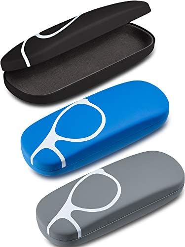 3 Pieces Hard Shell Clamshell Eyeglasses Case Protective Sunglasses Case Portable Glasses Protection Case with 3 Pieces Glasses Cloth