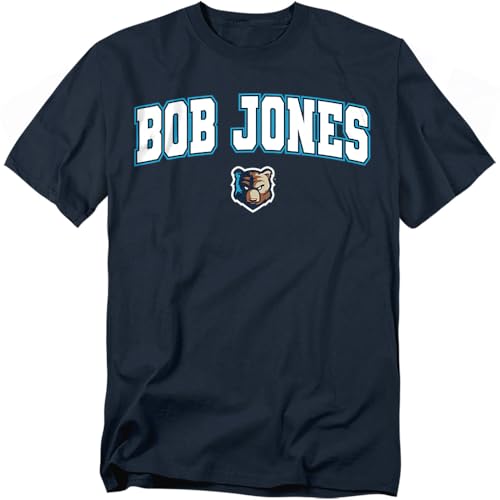 LOGOVISION Bob Jones University Arch Logo Unisex Adult T Shirt, Navy, Medium
