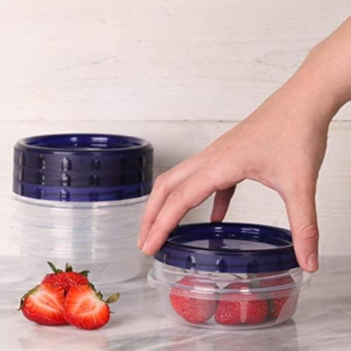 HomeyGear 4 Pack Twist Top Food Storage Containers Leak-Proof, Airtight Soup Storage Canisters with Screw & Seal Lids BPA-Free, Stackable, Reusable Kitchen Essentials 8-Ounce
