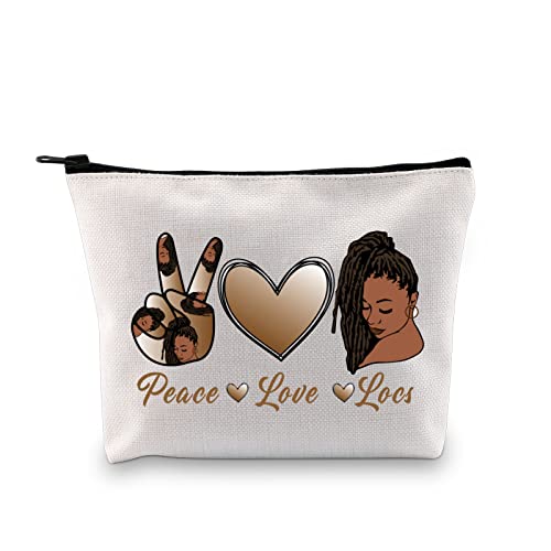 JXGZSO Peace Love Black Women Cosmetic Bag Natural Hair Makeup