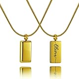 Personalized Name Necklace for Women, Gold Bar Pendant, Custom Engraved Jewelry Gift for Her Mom Friend