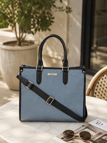Image of Fargo Regal Vegan Leather Tote Bag for Women | Laptop Compartment, RFID Pockets, YKK Zipper, Large Office Handbag | Shoulder Bag for College & Daily Use | Made in India