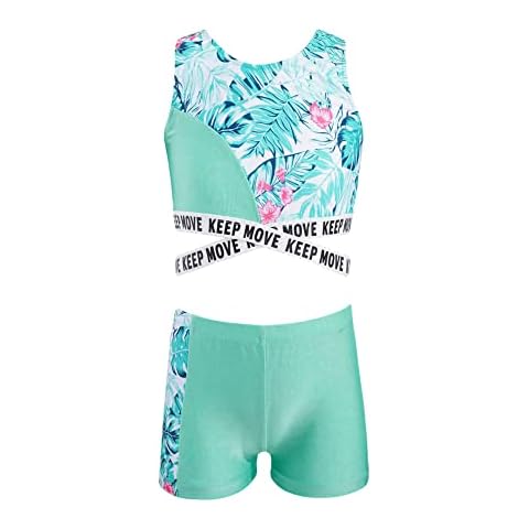 Conjunto Deportivo de Niña IEFIEL Crop Top Manga Corta + Pantalónes Cortos Cover