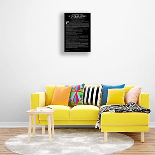 Declaration Of Independence Framed Wall Art History Posters Quotes Wall Decor American Revolution Poster Canvas Pictures Historical Document Poster Framed (12X18 Inch) #TOP2