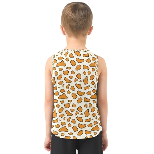 J JOYSAY Giraffe Spot Animal Beige Boys Tank Top Sleeveless Muscle Shirts Quick Dry Kids T-Shirts 3-15T3