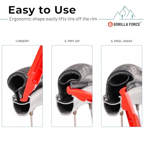 Gorilla Force Ultra Strong Bike Tire Levers | 2 Pack | Lava Red